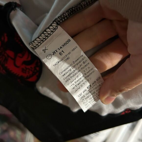 SHEIN Black and Red Dragon Print Midi Dress XS - Picture 10 of 15